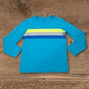 4/$20 Lands' End Blue Striped Bodice Long Sleeve Shirt - Size 5-6